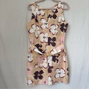 Tyler Boe Floral Mini Dress - Tan and Pink